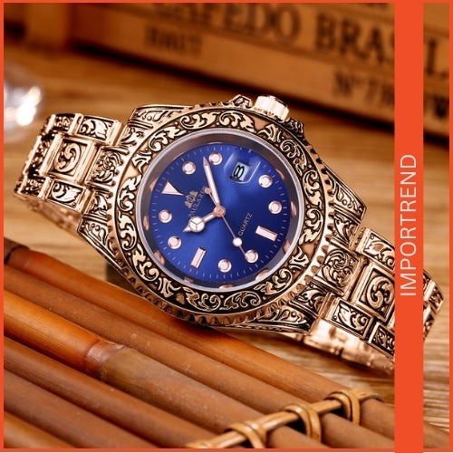 Carved Men's Quartz Watch