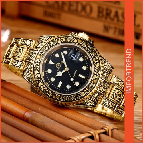 Carved Men's Quartz Watch