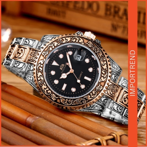 Carved Men's Quartz Watch