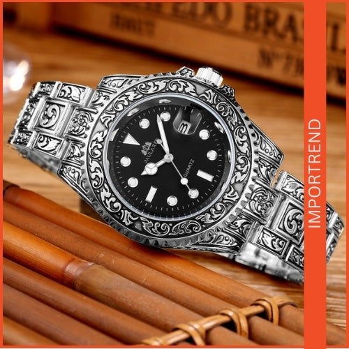 Carved Men's Quartz Watch