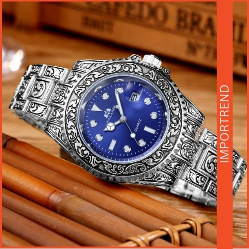 Carved Men's Quartz Watch