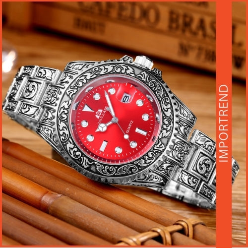 Carved Men's Quartz Watch