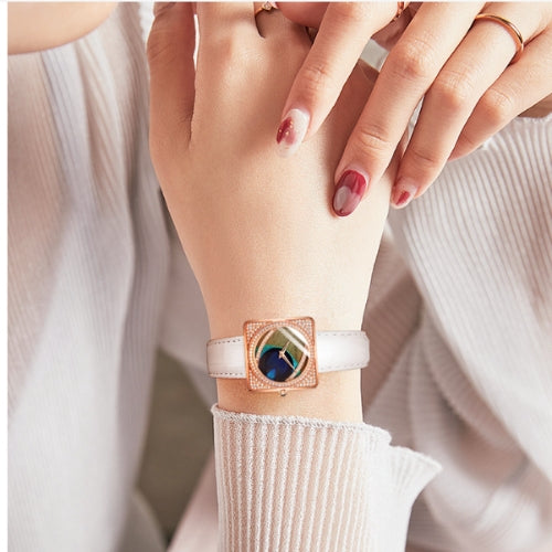 Diamond Women's Watch Belt, Square Quartz Watch
