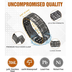 Stainless Steel Bracelet with Magnets & Sizing Tool