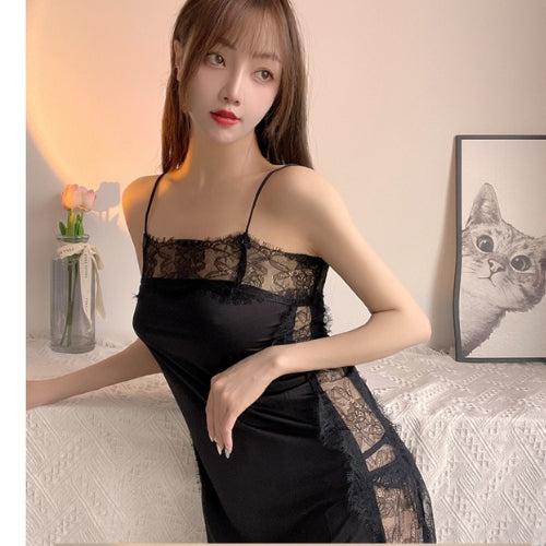 Sexy Lace Suspender Nightdress Thong Set