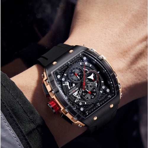 Men's Waterproof, Chronograph, Luminous, Silicone Strap Watch