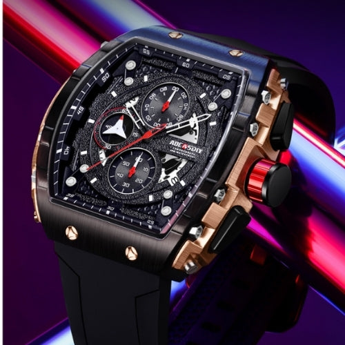 Men's Waterproof, Chronograph, Luminous, Silicone Strap Watch