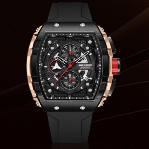 Men's Waterproof, Chronograph, Luminous, Silicone Strap Watch