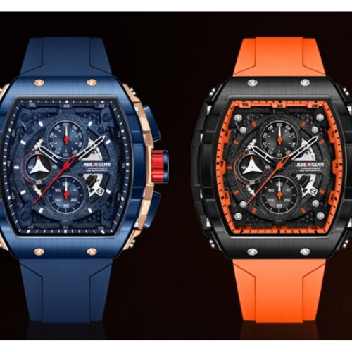 Men's Waterproof, Chronograph, Luminous, Silicone Strap Watch