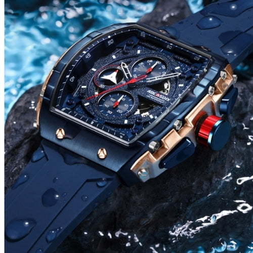 Men's Waterproof, Chronograph, Luminous, Silicone Strap Watch