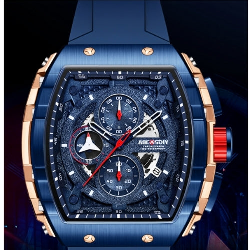 Men's Waterproof, Chronograph, Luminous, Silicone Strap Watch