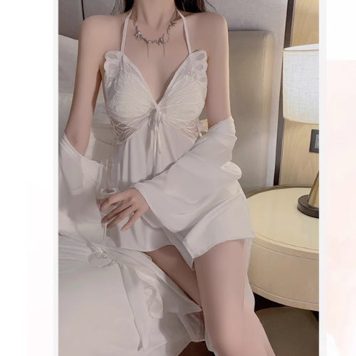 Seductive Nightdress with Underwear & Breast Pad & Robe Set