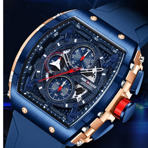 Men's Waterproof, Chronograph, Luminous, Silicone Strap Watch