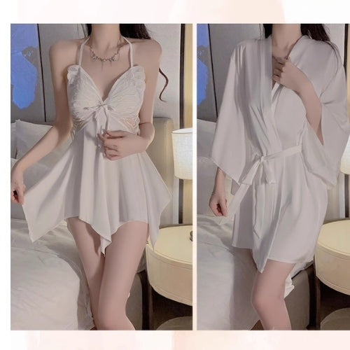 Seductive Nightdress with Underwear & Breast Pad & Robe Set