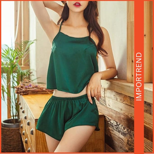 Backless Lace-Up with Suspenders Nightdress
