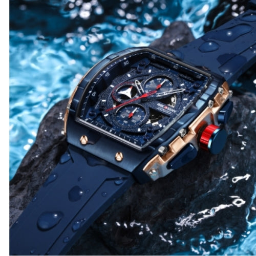 Men's Waterproof, Chronograph, Luminous, Silicone Strap Watch