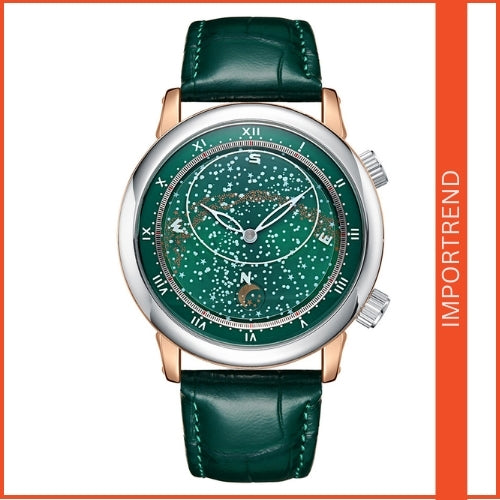 Genuine Leather Rotating Starry Men's Watch
