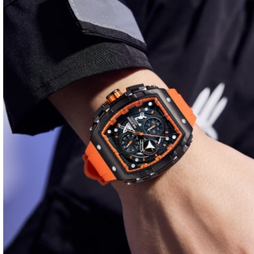 Men's Waterproof, Chronograph, Luminous, Silicone Strap Watch