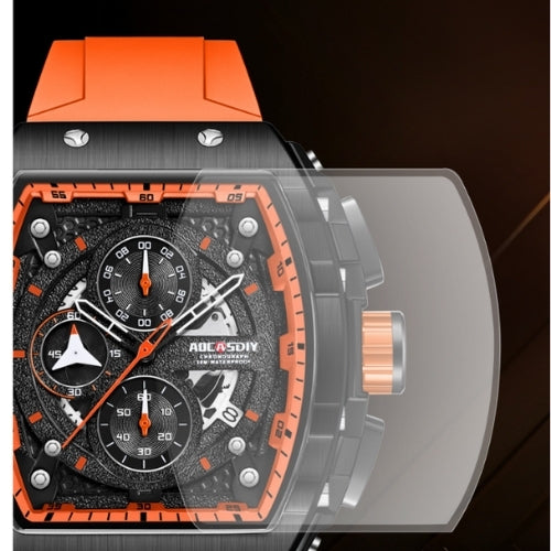 Men's Waterproof, Chronograph, Luminous, Silicone Strap Watch