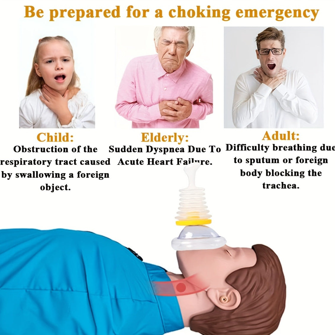 Anti-Choking Airway Device – Portable Suction Tool for Kids & Adults | Easy-to-Use Travel & Home Safety