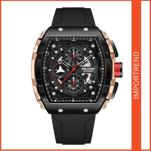 Men's Waterproof, Chronograph, Luminous, Silicone Strap Watch