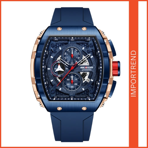Men's Waterproof, Chronograph, Luminous, Silicone Strap Watch