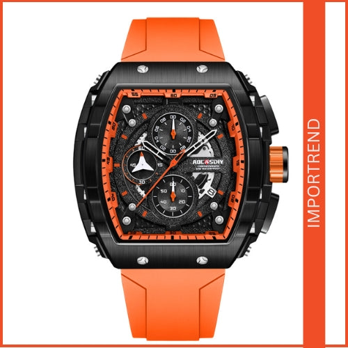 Men's Waterproof, Chronograph, Luminous, Silicone Strap Watch