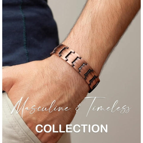 Pure Metal Bracelet with Double Row Strong Magnets