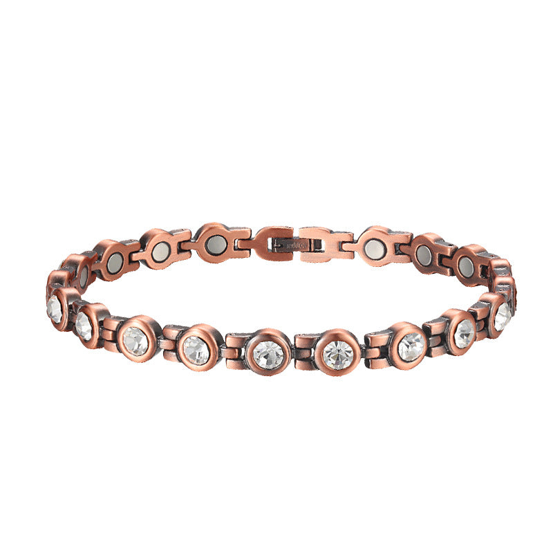 Diamond Accented Red Copper Bracelet