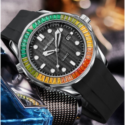 Men's Fashion Rainbow Diamond Quartz Watch