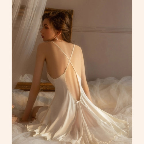 Seductive Backless Lingerie Set – Front Slit Nightwear