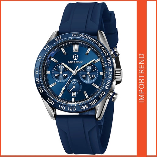 Men's Multifunction Silicone Strap Watch