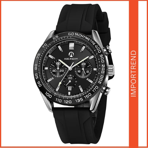 Men's Multifunction Silicone Strap Watch