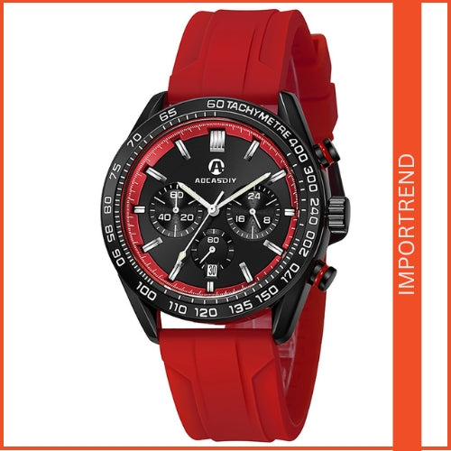 Men's Multifunction Silicone Strap Watch
