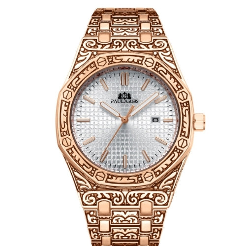Quartz Carved Men's Wristwatch