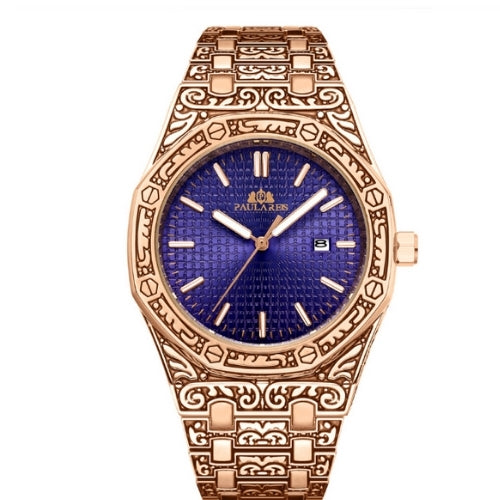 Quartz Carved Men's Wristwatch