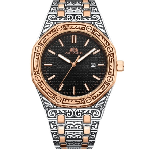 Quartz Carved Men's Wristwatch