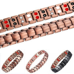 Pure Metal Bracelet with Double Row Strong Magnets