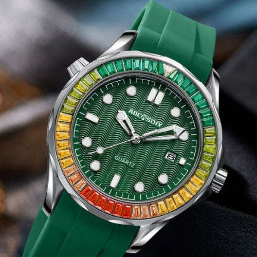 Men's Fashion Rainbow Diamond Quartz Watch