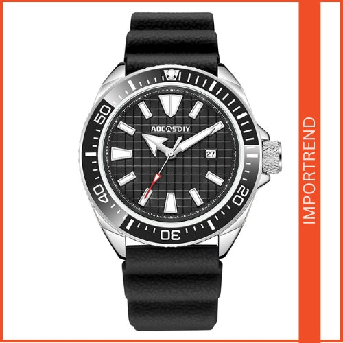 Men's Casual Quartz Watch with Silicone Strap