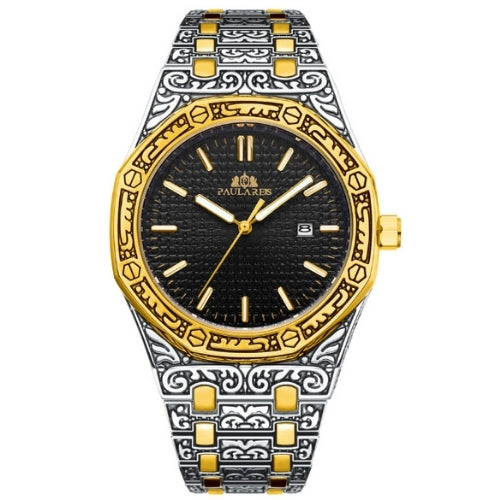 Quartz Carved Men's Wristwatch