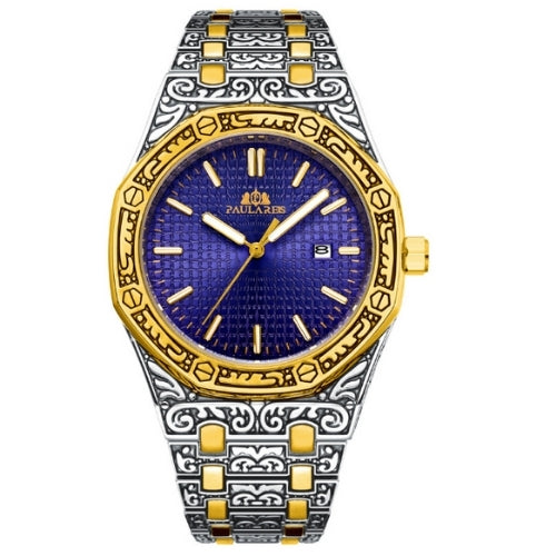 Quartz Carved Men's Wristwatch