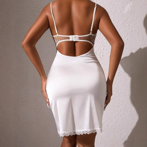 Splicing Mesh Suspender - Two-Piece Lingerie Set