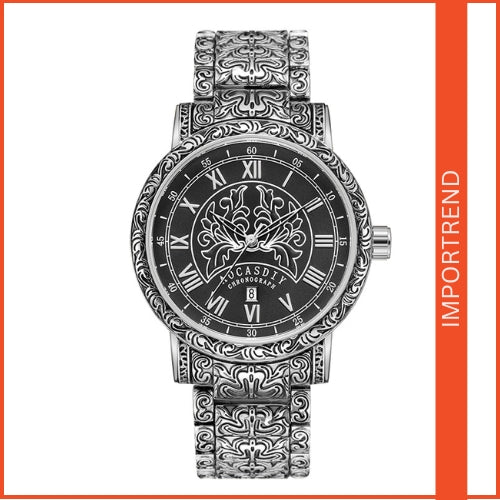 Men's Medieval Roman Carved Quartz Watch