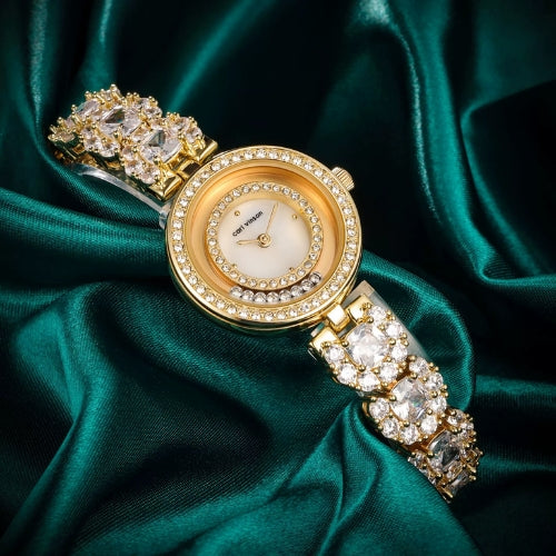 Diamond Ladies Bracelet Watch with Crystal Accents