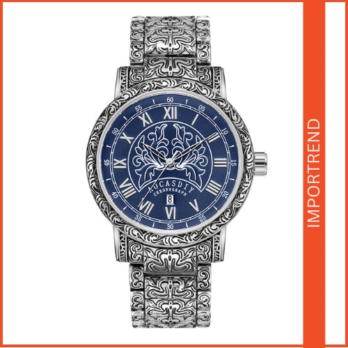 Men's Medieval Roman Carved Quartz Watch