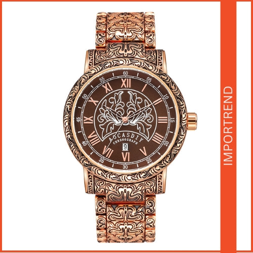 Men's Medieval Roman Carved Quartz Watch