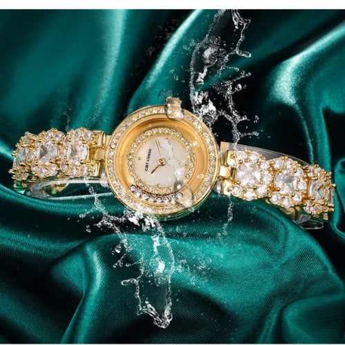 Diamond Ladies Bracelet Watch with Crystal Accents