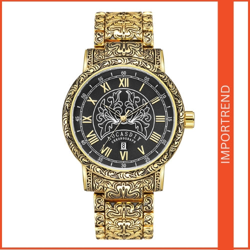 Men's Medieval Roman Carved Quartz Watch
