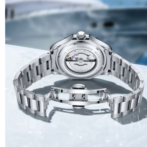 Men's Automatic Mechanical, Stainless Steel Strap Wristwatch